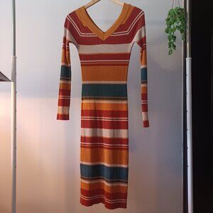 Striped longsleeve sweater dress